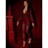 Bordó třpytivý elegantní overal OCEANOS s flitry (Veľkosť ONESIZE)