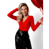 Červené elegantní body MALAYA s dlouhým rukávem (Veľkosť ONESIZE)