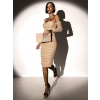 Béžové elegantné šaty ROSLYN s riasením