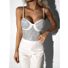 Biely trblietavý korzet CATHRIN s kamienkami