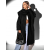 Čierny oversized kabát NELIDA s golierom