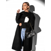 Čierny oversized kabát NELIDA s golierom