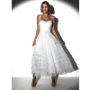 Biele elegantné tylové šaty SCHINICHI s volánikmi