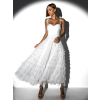 Biele elegantné tylové šaty SCHINICHI s volánikmi