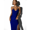 Kráľovsky modré koktailové šaty EPEIOS s rázporkom