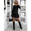 Čierne áčkové šaty GHARAN s dlhým rukávom