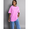 Ružové oversize tričko SHAEL s kamienkami 100% bavlna