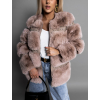 Krémová bunda KUROKO s umelým kožúškom
