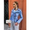 Modrá vypasovaná denim bundička KRISTEL