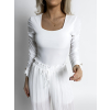Bílé basic body RIGOLDE s dlouhým rukávem (Veľkosť ONESIZE)