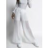 Biele basic plisované široké nohavice SELIE