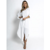 Biele dlhé basic košeľové šaty NESSY
