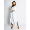 Biele dlhé basic košeľové šaty NESSY