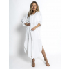 Biele dlhé basic košeľové šaty NESSY
