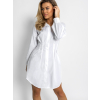 Biele vypasované basic košeľové šaty SIERRA