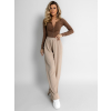 Hnědé basic triko HARITA na zip (Veľkosť M/L)