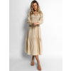 Béžové basic košeľové šaty ANITE 97% bavlna