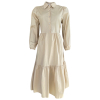 Béžové basic košeľové šaty ANITE 97% bavlna