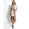 Béžové basic rebrované šaty HALILESI