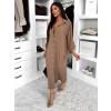 Hnedé basic dlhé košeľové šaty košele NESSY