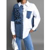 Bílá denim oversized košile MILAGROS (Veľkosť ONESIZE)