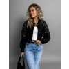 Čierny koženkový bomber CREEDE s kamienkami