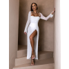 94695 bile spolecenske trpytive saty karmenta s flitry