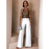 Biele elegantné široké nohavice SUKRAM