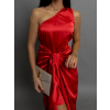 Červené lesklé elegantné šaty LIBIOSI s uzlom