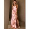 Staroružové plesové dlhé saténové šaty VOLINET