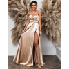 Zlaté spoločenské šaty SYCHAEUS bez ramienok