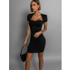 Čierne elegantné šaty BASEH s vypchávkami