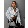 Biela biker bunda ORIMAT s flitrami