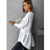 Biely štýlový svetrík BUBA so spodničkou