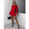 Červené áčkové šaty MILER s dlouhým rukávem (Veľkosť M/L)