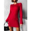Červené áčkové šaty MILER s dlouhým rukávem (Veľkosť M/L)