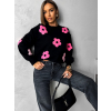 Čierny svetrík OTMARIS s kvetinami