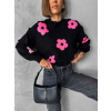 Čierny svetrík OTMARIS s kvetinami