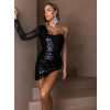 Čierne krátke flitrované šaty KRISTAN