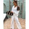 Biely elegantný nohavicový komplet RIKENI s košeľou