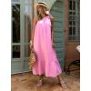 Růžové mušelínové maxi šaty THAD (Veľkosť ONESIZE)