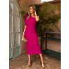 Fuchsiové elegantné šaty ROMANES na jedno rameno