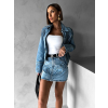 Modrá štýlová džínsová minisukňa CENGIZ