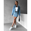 Modrá štýlová džínsová minisukňa CENGIZ