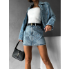 Modrá štýlová džínsová minisukňa CENGIZ
