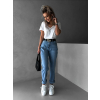 Modré džíny mom jeans GUMISSO s vysokým pasem (Veľkosť L)