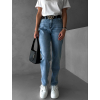 Modré džíny mom jeans GUMISSO s vysokým pasem (Veľkosť L)