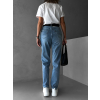 Modré džíny mom jeans GUMISSO s vysokým pasem (Veľkosť L)