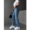 Modré džíny mom jeans GUMISSO s vysokým pasem (Veľkosť L)