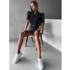 Černý denim krátký džínový overal CASALIE (Veľkosť M/L)